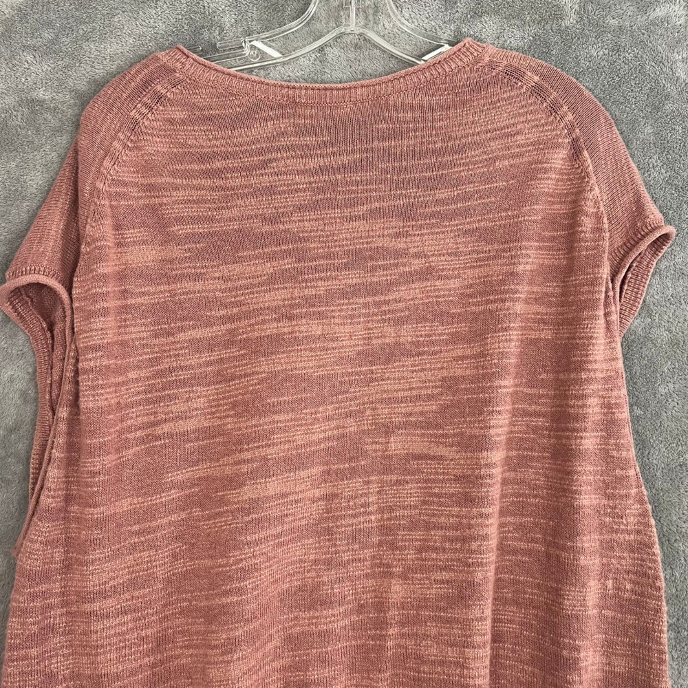 Everlane Muscle Sweater Vest‎ Womens XXL Dusty Rose Linen Organic Cotton - Picture 7 of 9